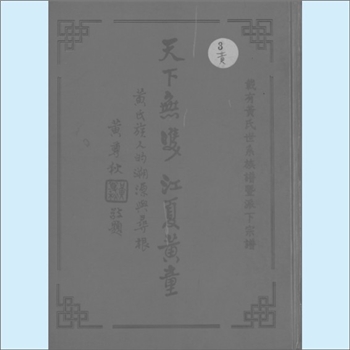 黄-台湾-台湾省黄氏1997版《天下无双，江夏黄童》：作者黄昌虎为浙江义乌洞门黄氏昉公-溍公后裔（见P331